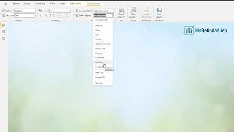 Setting Geographic Data Categories in Microsoft Power BI Q&A