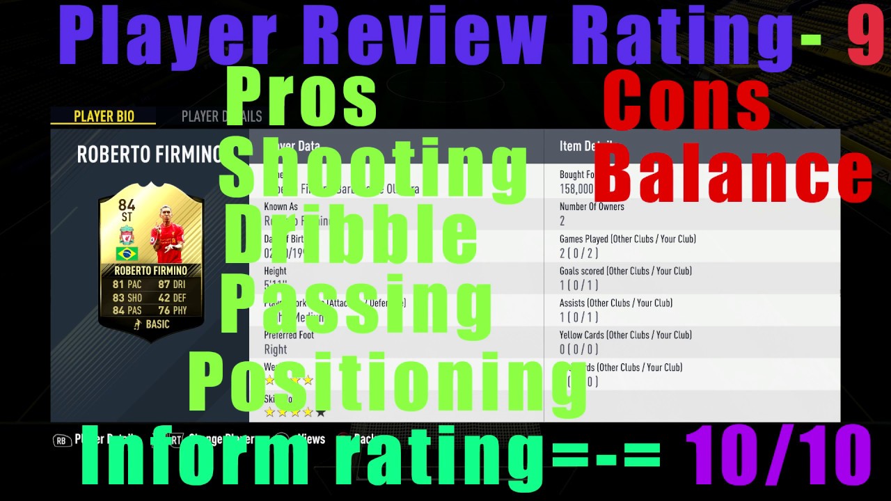 Fifa 17 "Roberto Firmino" [Inform] Review (TOTW)