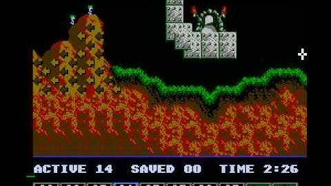 Lemmings (NES) tricky level 21 solution