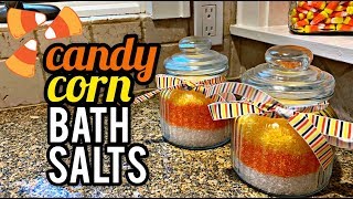 CANDY CORN BATH SALTS 🎃 | Dollar Tree DIY Halloween Gift Idea 2019