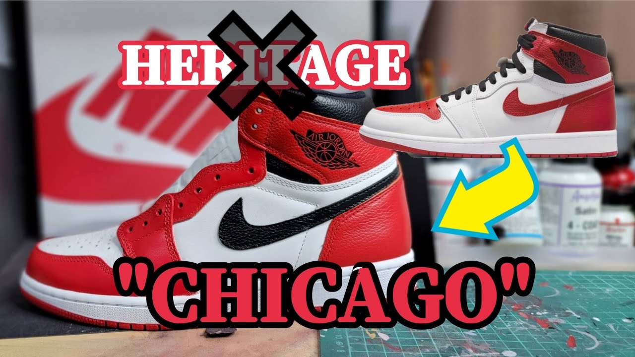 heritage #chicago #sneakerpaint【箱出し即】AJ1 