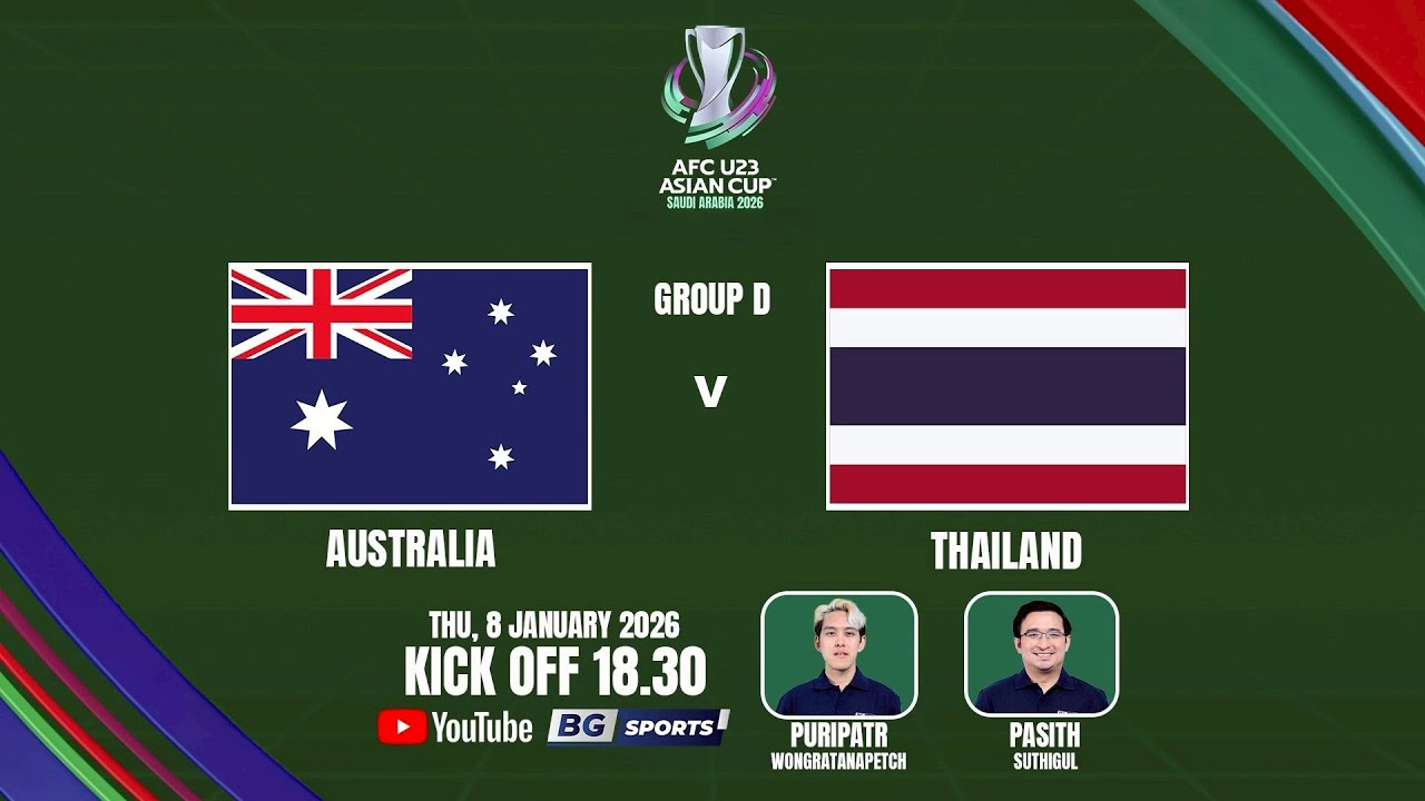 LIVE🔴 : AUSTRALIA U23 vs THAILAND U23 | AFC U23 Asian Cup 2026 - Group D | 08.01.26