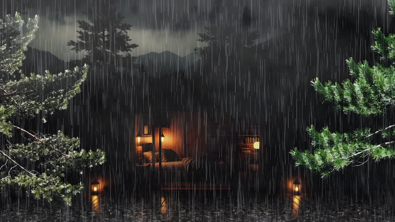 Tranquil Rain Sounds in a Forest Cabin (No Ads) 🌧️ Fall Asleep Fast with Cozy Rain