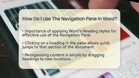 How Do I Use The Navigation Pane In Word? - Be App Savvy