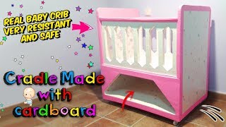 Amazing crafts! How to make a REAL BABY CRIB only with cardboard In today