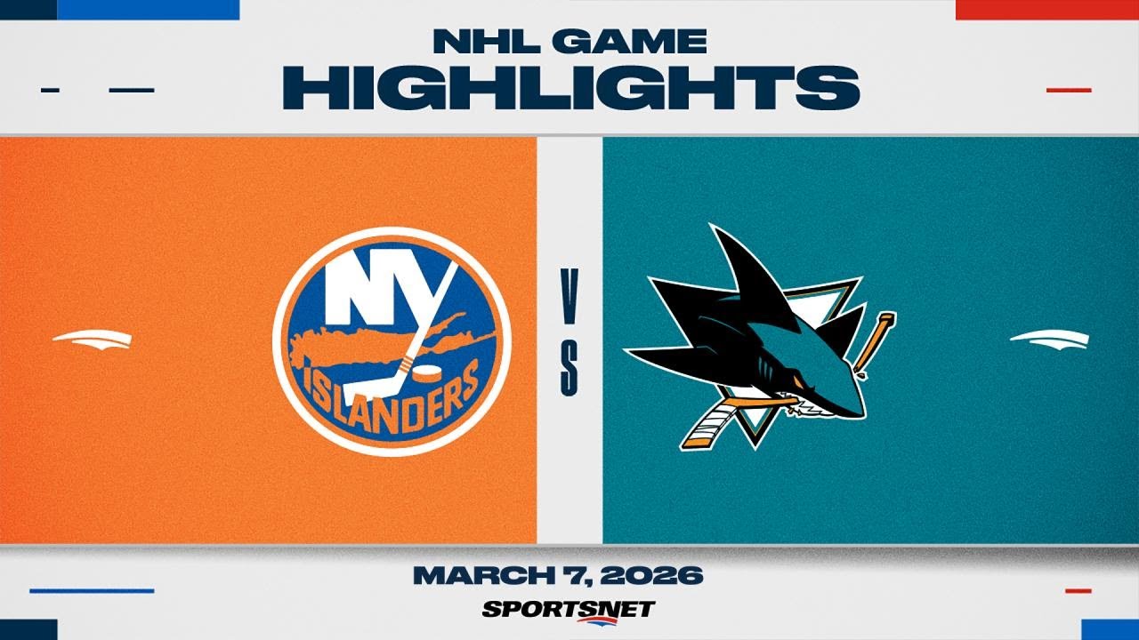 NHL Highlights | Islanders vs. Sharks - March 7, 2026
