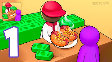 Hotdog Bitte: Idle Tycoon Gameplay Walkthrough Part 1 - Tutorial Restaurant Management (Android,iOS)