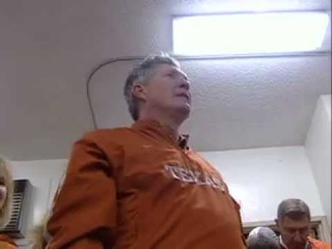 Mack Brown and the Longhorn locker room celebrate after Texas' 41-38 victory over USC in the Rose Bowl for the National Championship of college football, January 4, 2006.