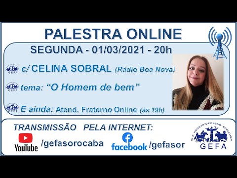 Assista: Palestra online - c/ CELINA SOBRAL (01/03/2021)