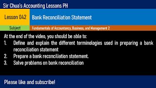 [FABM2] Lesson 042 - Bank Reconciliation Statement [Tagalog]