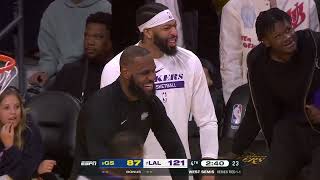 LeBron and AD's Reaction to Tristan Thompson's Dunk on Warriors!