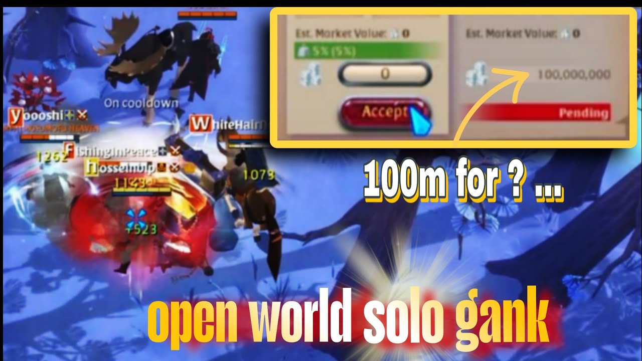 100m for escort ? open world albion onlin solo gank 