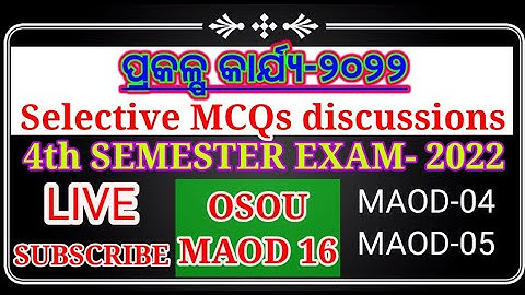 #OSOU #MAOD16 Project paper important MCQs live discussions