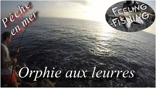 Peche de l'orphie aux leurres (popper - jerkbait) en mer - Gopro HD