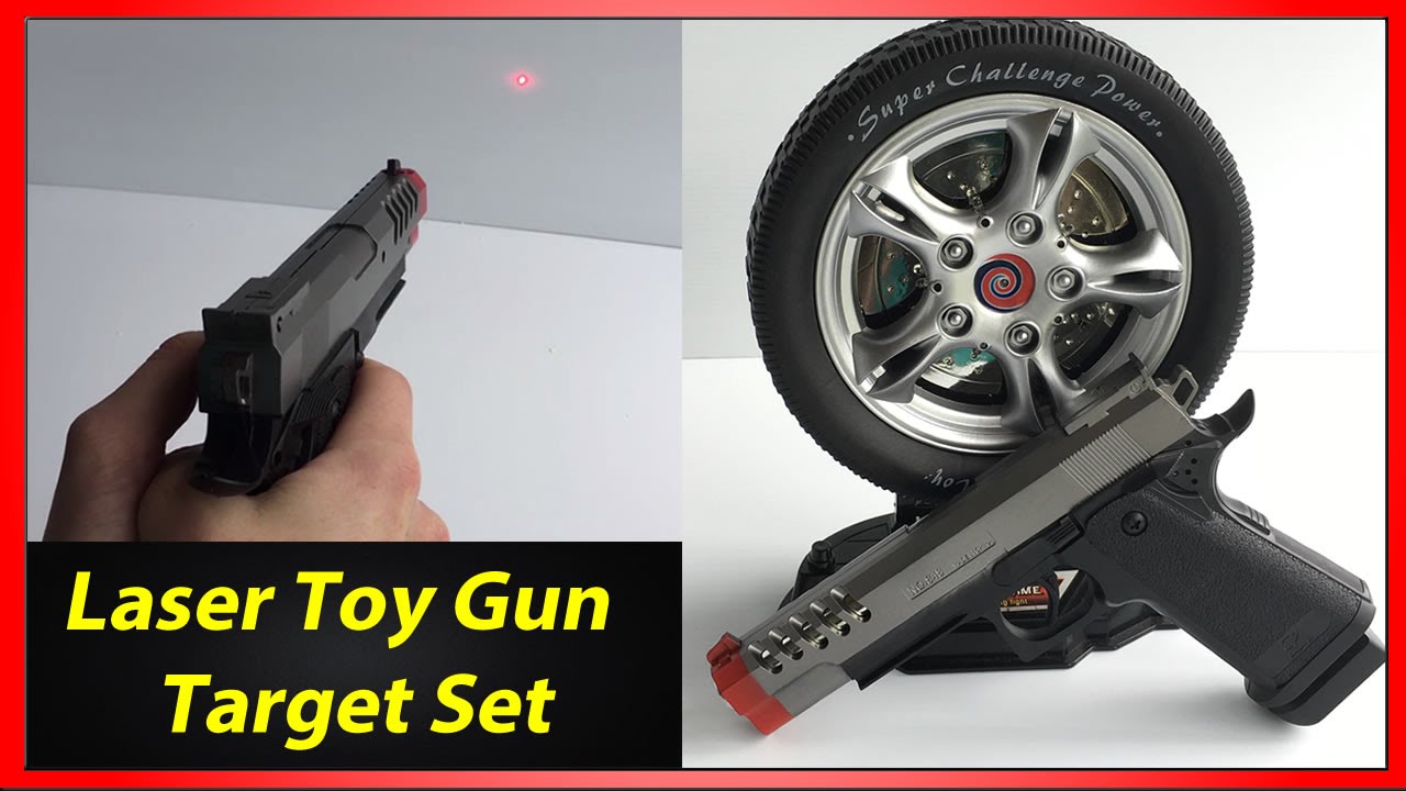 Toy Laser Gun Set and Electronic Target Shoot Lights & Music UK G4RCE S.W.A.T 