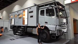 Leben im XXL Luxus Wohnmobil: Krug Mercedes Arocs 6x6 2022. Dachterrasse, Designküche, Quadbühne. screenshot 3