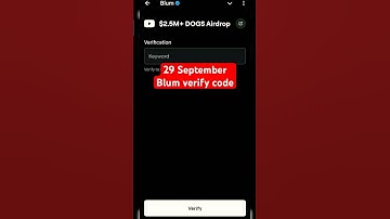 29 September blum verify code #blum #blumvideocode #blumairdrop #viral #crypto