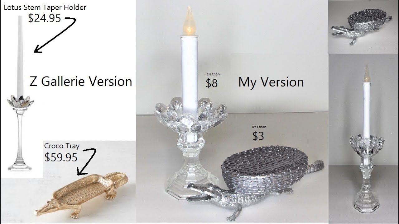 Lotus Flower Crystal Candle Holder & Soap Dish Dollar Tree DIY Glam Table Decor ZGallerie