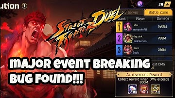 MAJOR BUG FOUND THATS BREAKING EVENT This needs to be fixed right away Street Fighter Duel