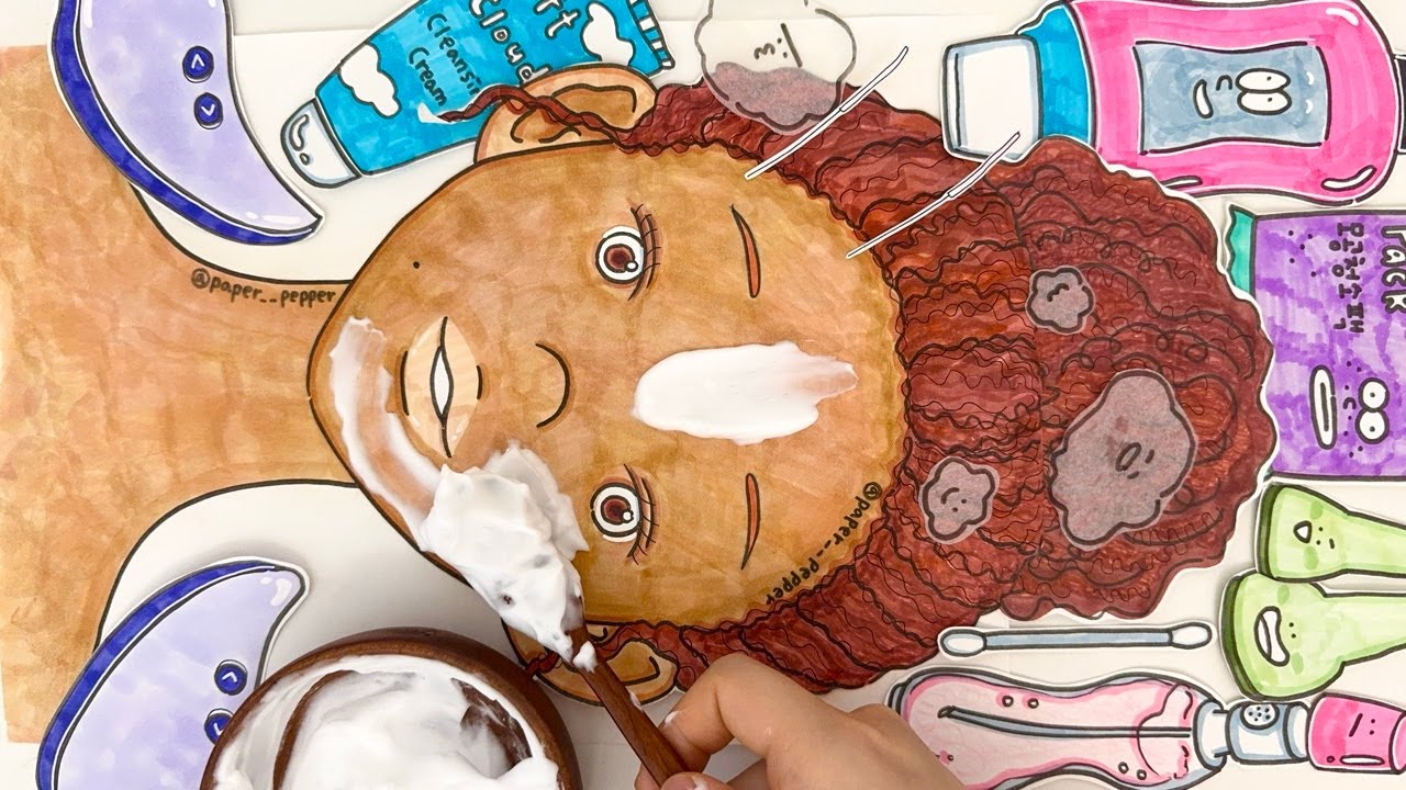 [🚀paper ASMR] 모공 속까지 깨끗하게! 모공 청소 & 미용침 + 딥 클렌징 마사지 Pore Cleansing, Acupuncture & Massage | paperdiy