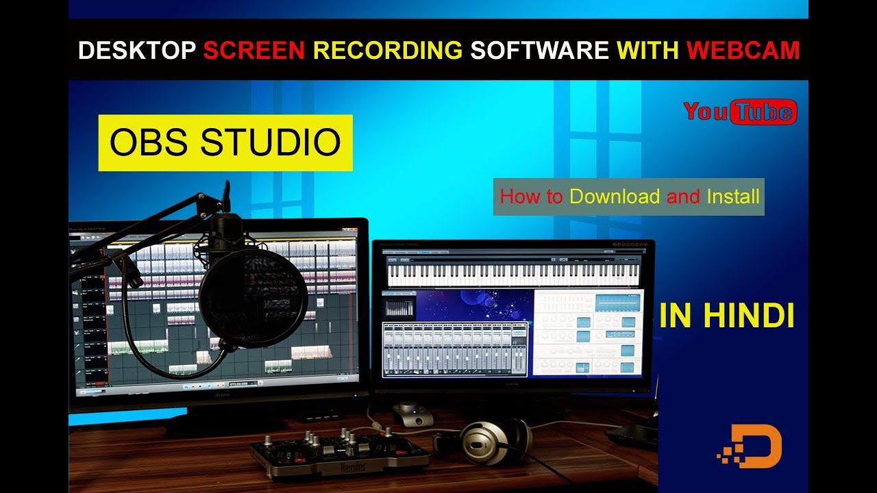 How to Record your Computer Screen & Webcam - OBS Studio IN HINDI - YouTube