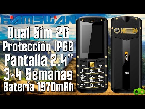 Hamswan AGM M2 Movil Dual Sim Sumergible Antigolpe IP68 2.4" 2G con Linterna Unboxing y Review