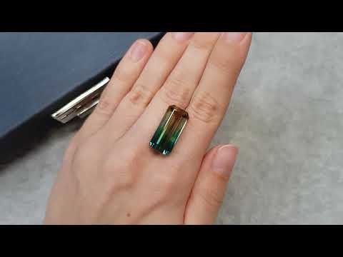 Fine polychrome tourmaline 19.10 ct Video  № 2