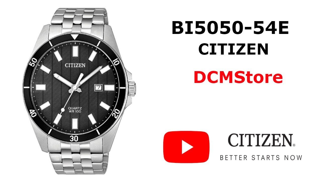 Bi5050 54e Citizen Stainless Steel Black Dial Youtube