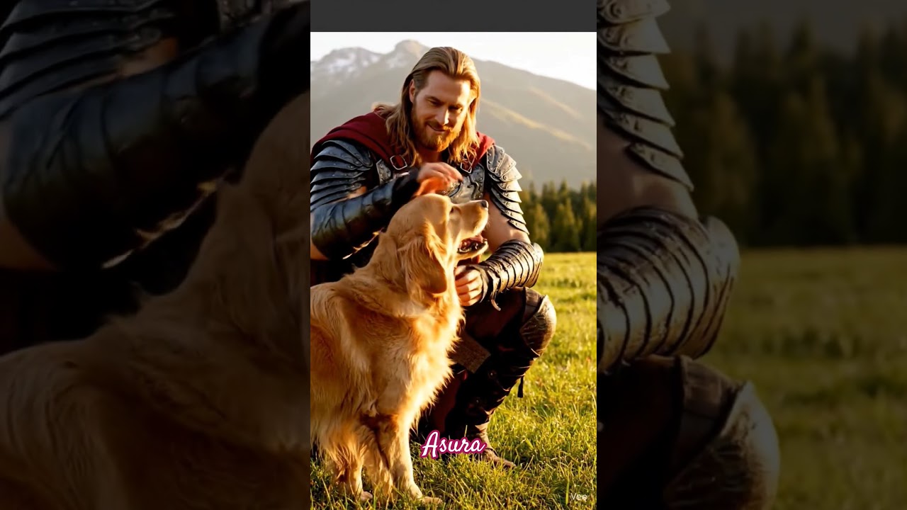 Thor pets the dog 🐕🐕 