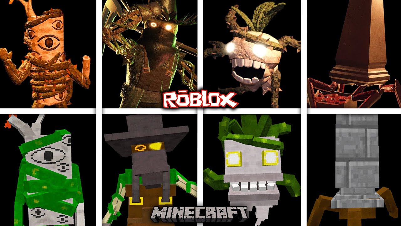 ROBLOX Doors: The Outdoors ALL JUMPSCARES vs MINECRAFT - YouTube