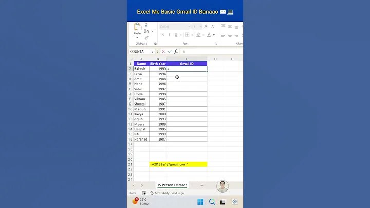 Auto Gmail ID Banaye Excel Mein ✉️💻