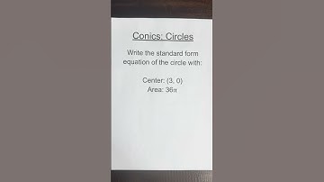 Conics: Circles - Standard Form Equation #conics #equationofcircle