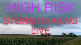 LIVE Storm Chasing - High Risk Threat of Tornadoes in Iowa 3/31/2023