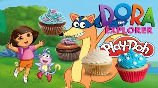 Dora The Explorer Playdough Cupcakes Plastelina Crayola Play Doh for Kids