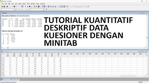 Tutorial Kuantitatif Deskriptif Data Kuesioner dengan Minitab 16