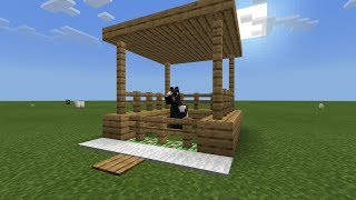 How To Make A Simple Stable With Auto Door - Minecraft