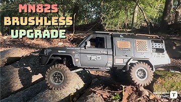 MN82 1/18 Overland RC Crawler Brushless motor Install and test.