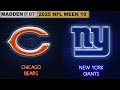 Madden NFL 07 Mod - 2006 Chicago Bears vs. 2006 New York Giants | 2025 NFL Week 10