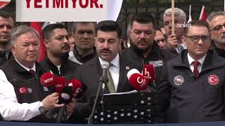 Devlet Memurları Konfederasyonu Üyeleri, Hazine Ve Maliye Bakanlığı Önünde Açıklama Yapıyor I