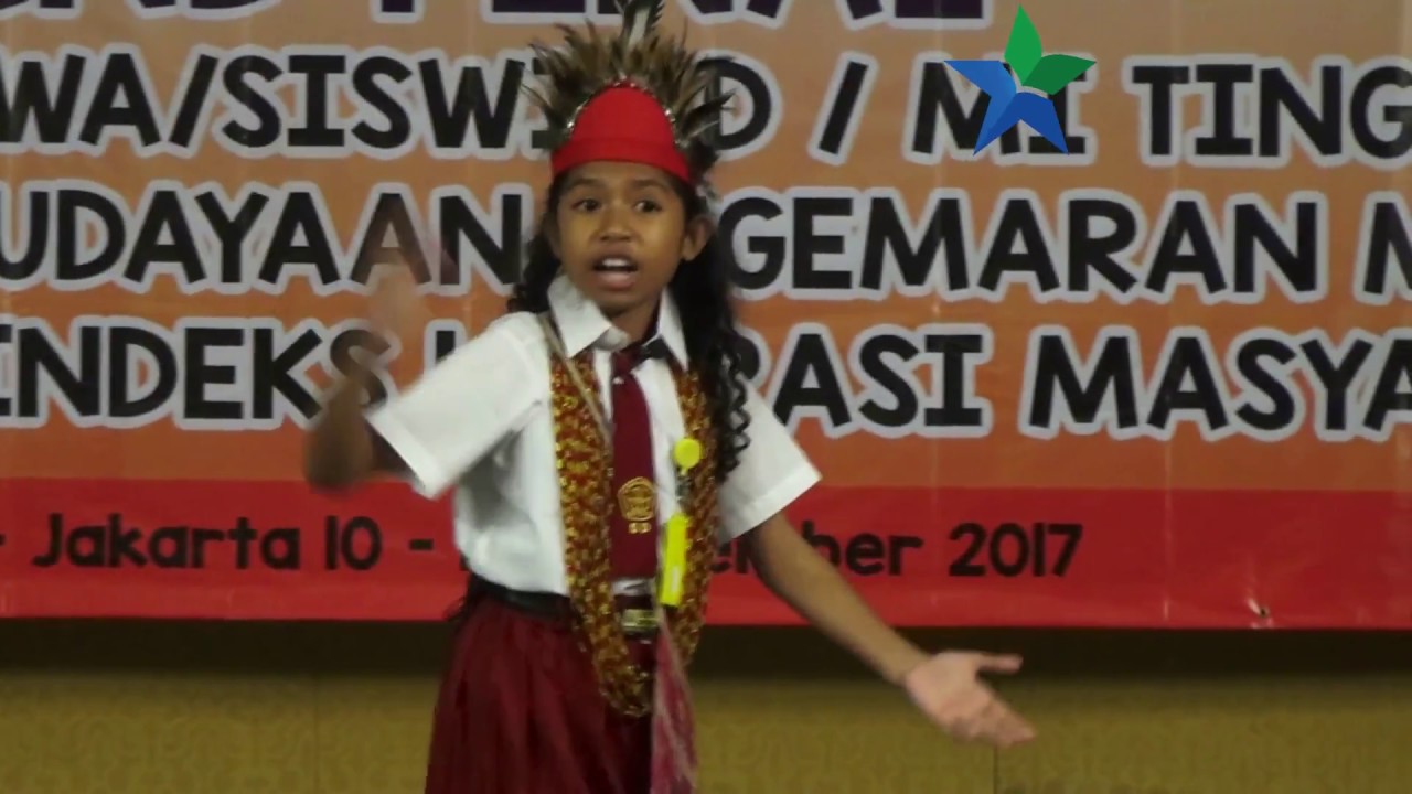 Lomba Bercerita Sd Mi Tingkat Nasional Jeanne Pangratia Renyaan Dari Prov Papua Barat