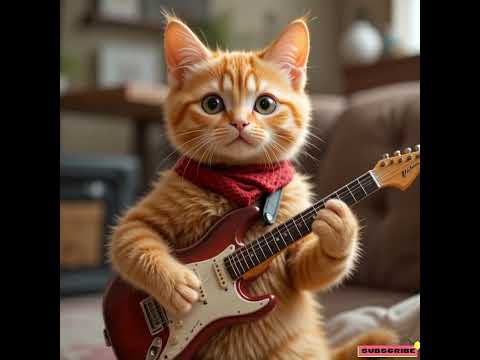Идеальное гитарное соло! Этот кот — рок-звезда! 🎶😻 #cat