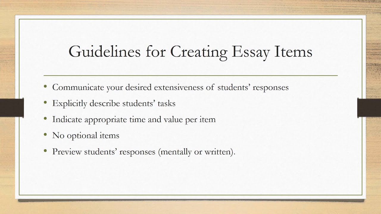 How to Build and Score Essay Tests
