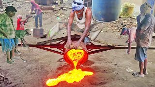 Manufacturing process of CAST IRON Plates by melting iron in 1500° C furnace | Small Scale Industry