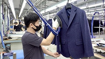 Jacket Manufacturing Plant In Korea. Mass Production Process Of Men