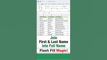 Excel Flash Fill Tutorial | Combine First & Last Name into Full Name