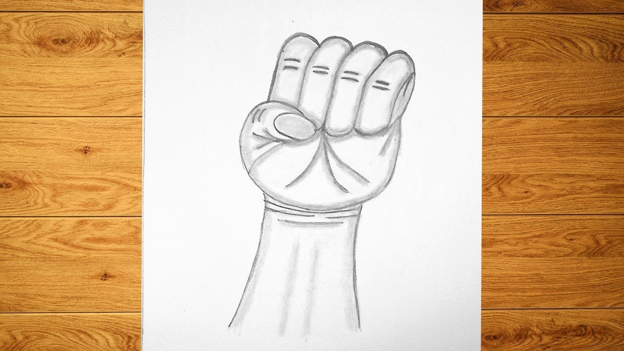 تعليم الرسم/ كيفية رسم قبضة اليد خطوة بخطوةDrawing teaching / How to draw a  hand fist step by step