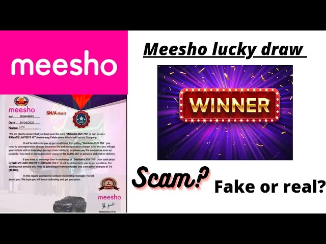 Meesho lucky draw letter fake or real