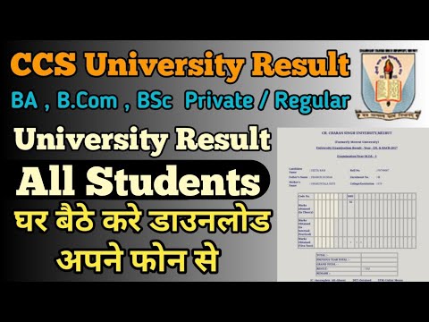 CCS UNIVERSITY RESULT 2021 | BA , B.com , Bsc Results 2021 |How to Check CCS University Results 2021