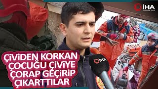 Enkaz Altında Çividen Korkan Çocuğu Çiviye Çorap Geçirip Çıkarttılar