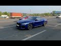 Marina bay blue bmw m8 coupe with loud akrapovic exhaust system in chennai 